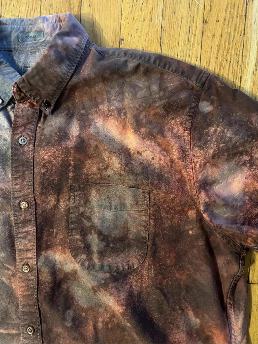 J. Crew Custom Reverse Tie-Dye Short-Sleeve Button-Down Shirt - X Large